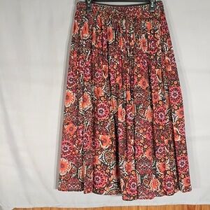 Jane Ashley Vibrant Floral A-Line Skirt